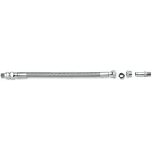 Línea de aceite universal trenzada de acero inoxidable — 1/8" NPT, 11/32" de diámetro, 12" de longitud, cromo