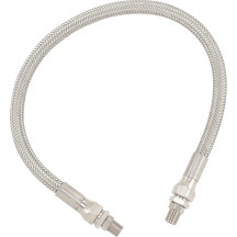 Universal Stainless Steel Braided Oil Line — 17" length, 1/8" NPT fittings, 11/32" (8.7 mm), Chrome