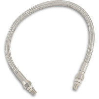 Universal Stainless Steel Braided Oil Line — 1/8\" NPT fittings, 8.7 mm ID, 18\" length, chrome