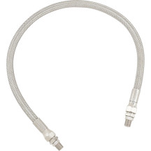 Universal Stainless Steel Braided Oil Line — 51 cm (20"), 8.7 mm (11/32"), 1/8" NPT, Chrome