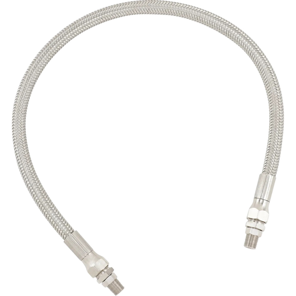 Universal Stainless Steel Braided Oil Line — 51 cm (20"), 8.7 mm (11/32"), 1/8" NPT, Chrome