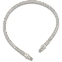 Línea de aceite trenzada universal de acero inoxidable — 11/32" ID, 24" L, 1/8" NPT, Cromado