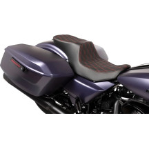 Performance Predator 2-Up Seat — 12" driver width, 29" length, 9" rear width, Black/Red