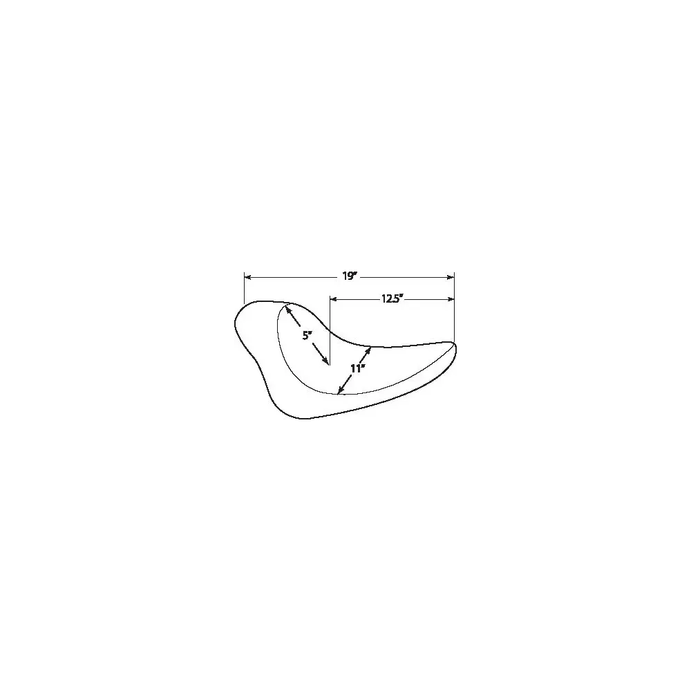 Solo Seat — 47 cm overall, 28 cm wide, Black
