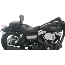 Asiento solo ancho con respaldo desmontable — 19" total, 16" largo conductor, 16-1/2" ancho conductor, Respaldo 7" × 12", Negro