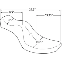 Asiento Mini King and Queen — 73,5 cm (29") total, 25,5 cm (10") ancho conductor, 2-Up, Negro