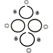 Exhaust Port Gasket Kit — Stainless steel, chrome acorn nuts