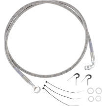 Stainless Steel Brake Line Kit — 114.5 cm (45-1/16\"), without ABS, front upper, silver