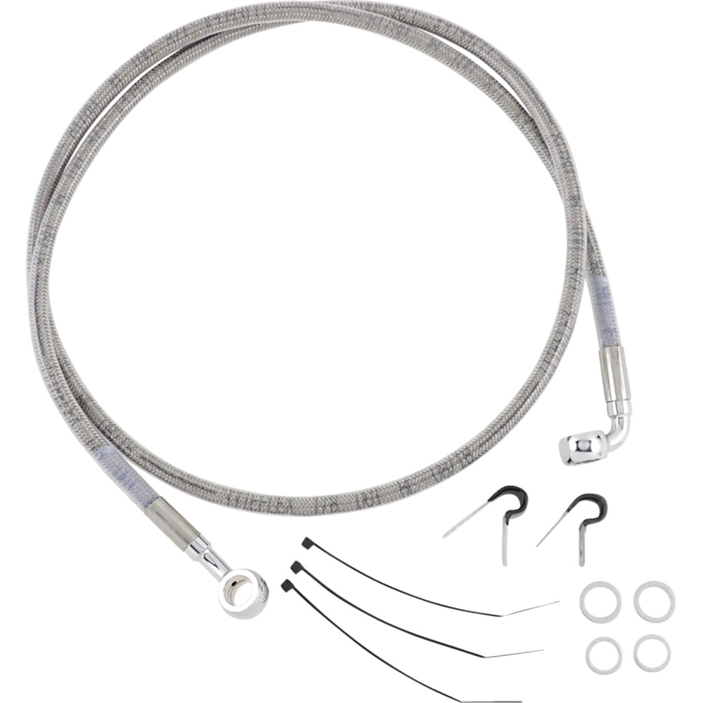 Stainless Steel Brake Line Kit — 114.5 cm (45-1/16\"), without ABS, front upper, silver