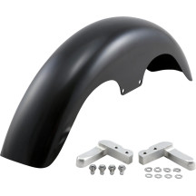 Hugger Series Front Fender with Mounting Blocks for Softail/Dyna — 19" wheel, 31" contour, Black