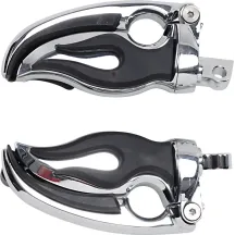 Flamin' Switchblade Pegs — male mount, pair, black, chrome