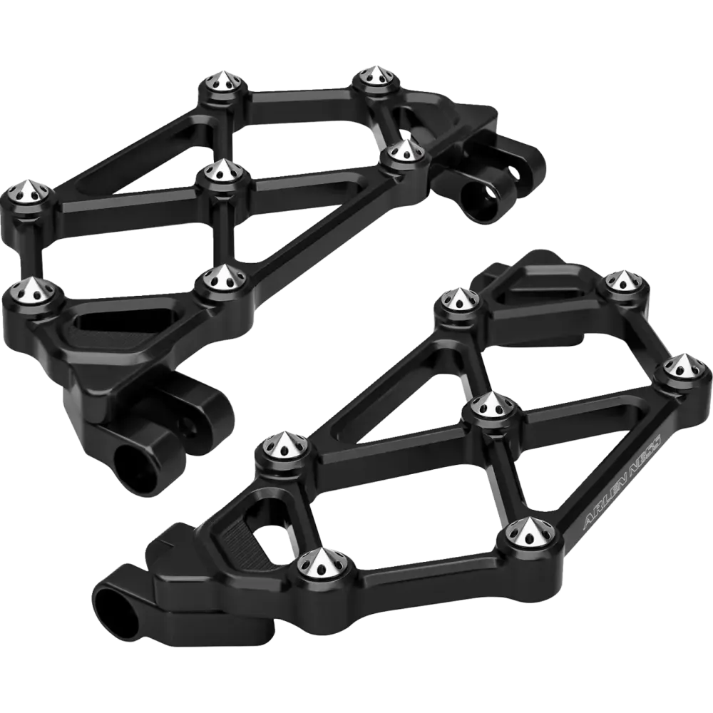 Mini reposapiés Diamond — 24 cm x 11 cm, negro anodizado
