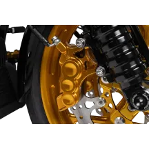 6-Piston Caliper — 356 mm (14"), front right, anodized gold