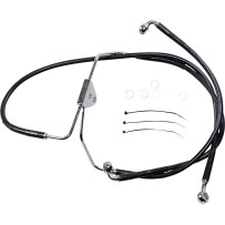 Extended Length Black Vinyl Brake Line Kit — Oversize +5.1 cm (2"), 63.5 cm (25"), without ABS