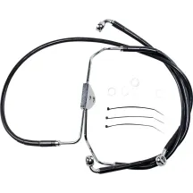 Kit de líneas de freno de vinilo negro de longitud extendida — Sobredimensionado +10.2 cm (4"), 39 cm (15-3/8"), 68.5 cm (27"), 