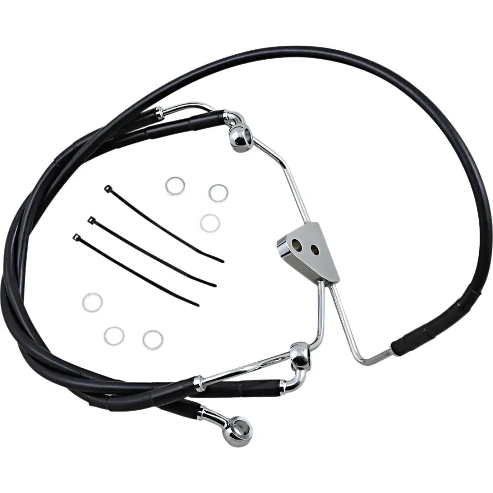 Kit de líneas de freno de vinilo negro de longitud extendida — Sobredimensionado +15,2 cm (6"), sin ABS