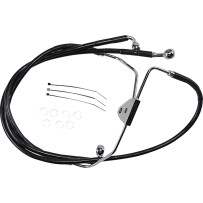 Extended Length Black Vinyl Brake Line Kit — Oversize +20.3 cm (8"), 39 cm / 78.5 cm, front, without ABS