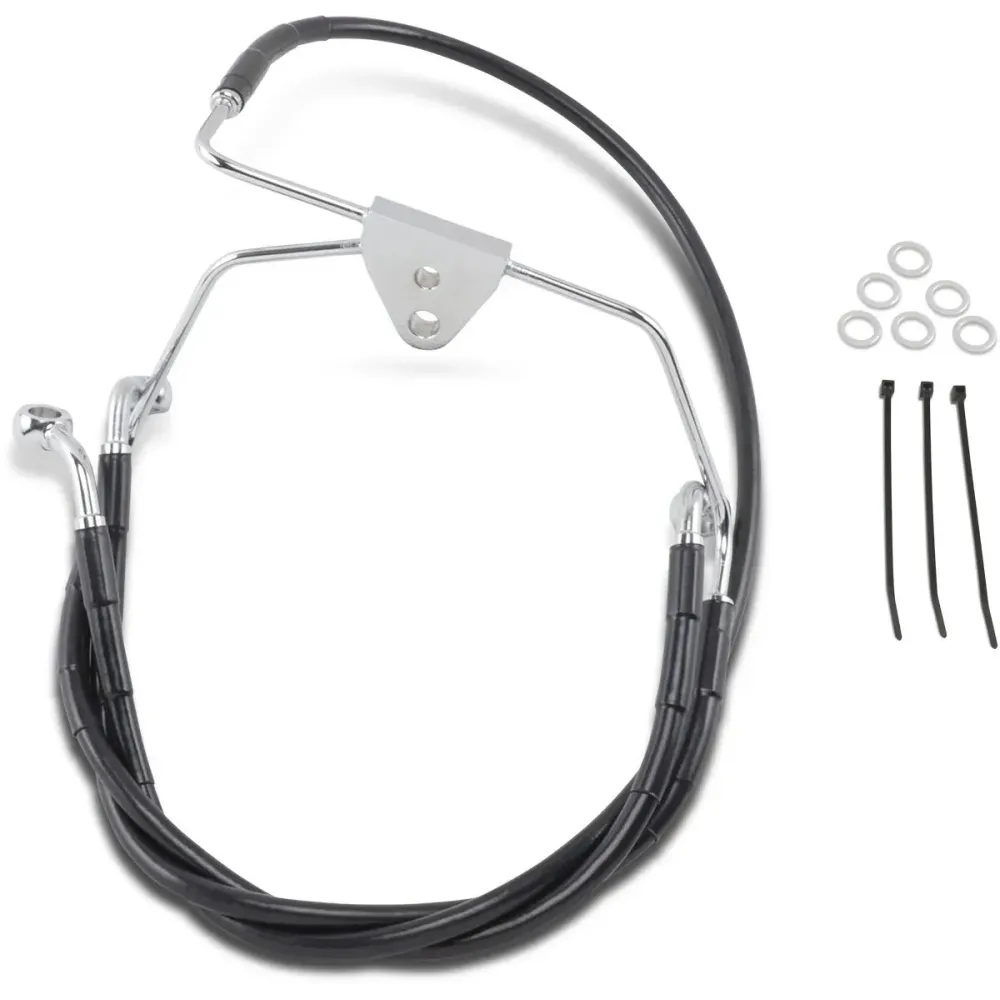 Kit de línea de freno de vinilo negro de longitud extendida — Sobredimensionado +4", 16", 30-7/8"