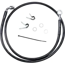 Kit de línea de freno de vinilo negro de longitud extendida — 107.5 cm, sobredimensionado +10.2 cm, delantero