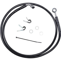 Extended Length Black Vinyl Brake Line Kit — 118 cm (46-3/8"), Oversize +20.3 cm (8"), Front