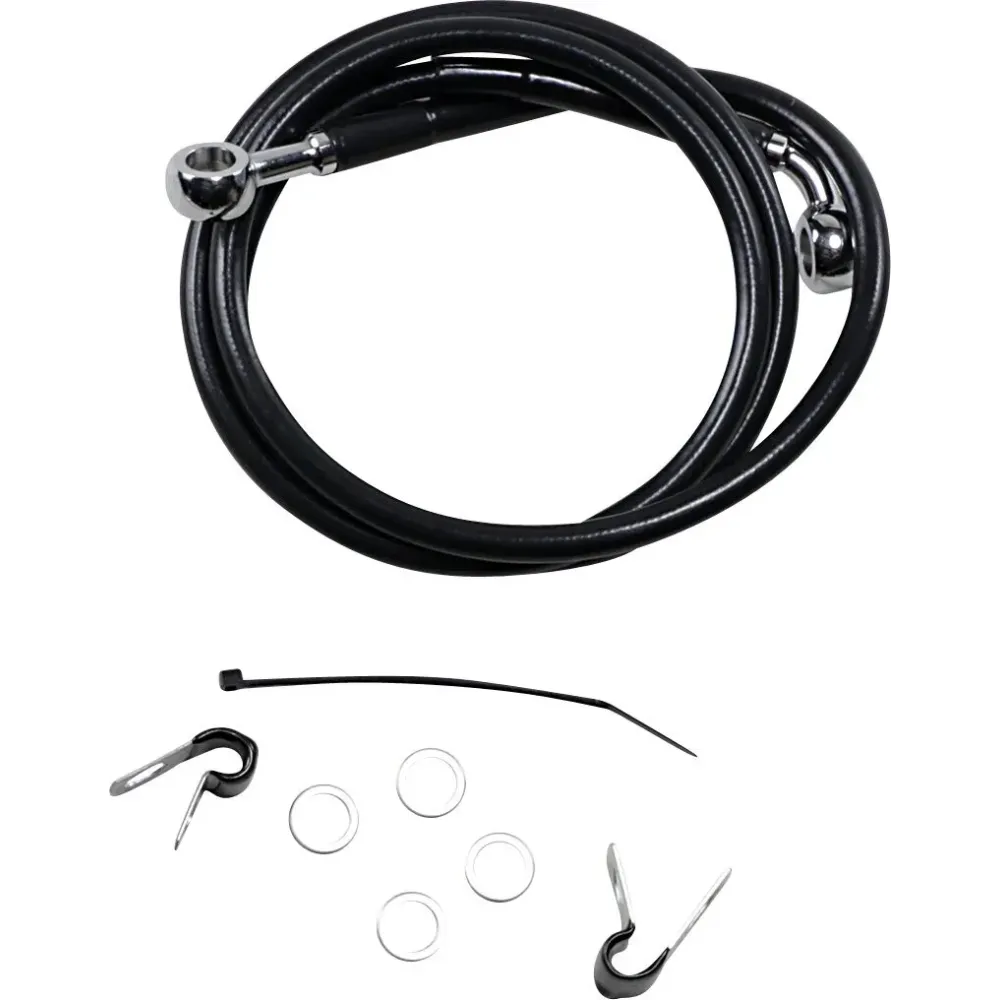 Extended Length Black Vinyl Brake Line Kit — 123 cm (48-3/8\"), front
