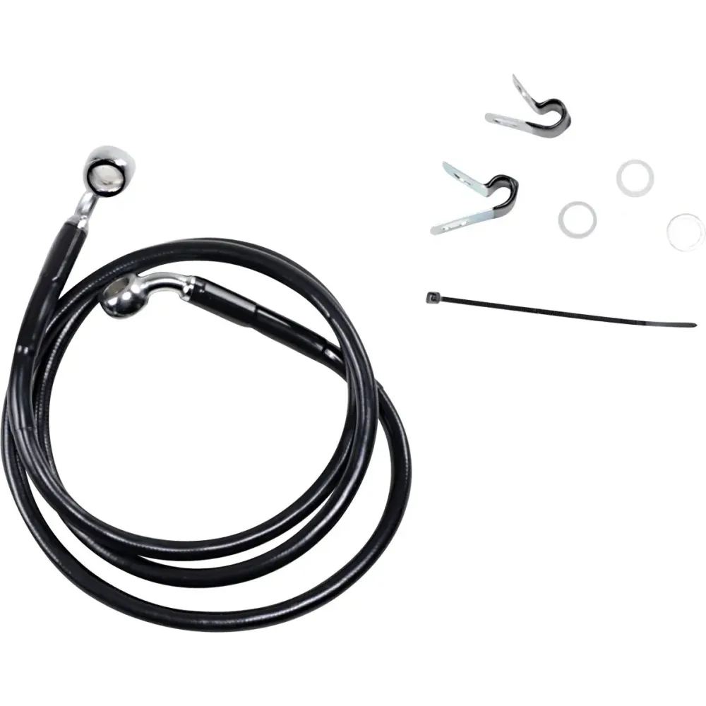 Extended Length Black Vinyl Brake Line Kit — Oversize +10.2 cm (4"), 116 cm (45-3/4")