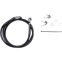 Extended Length Black Vinyl Brake Line Kit — Oversize +15.2 cm (6\"), 121.5 cm (47-3/4\")