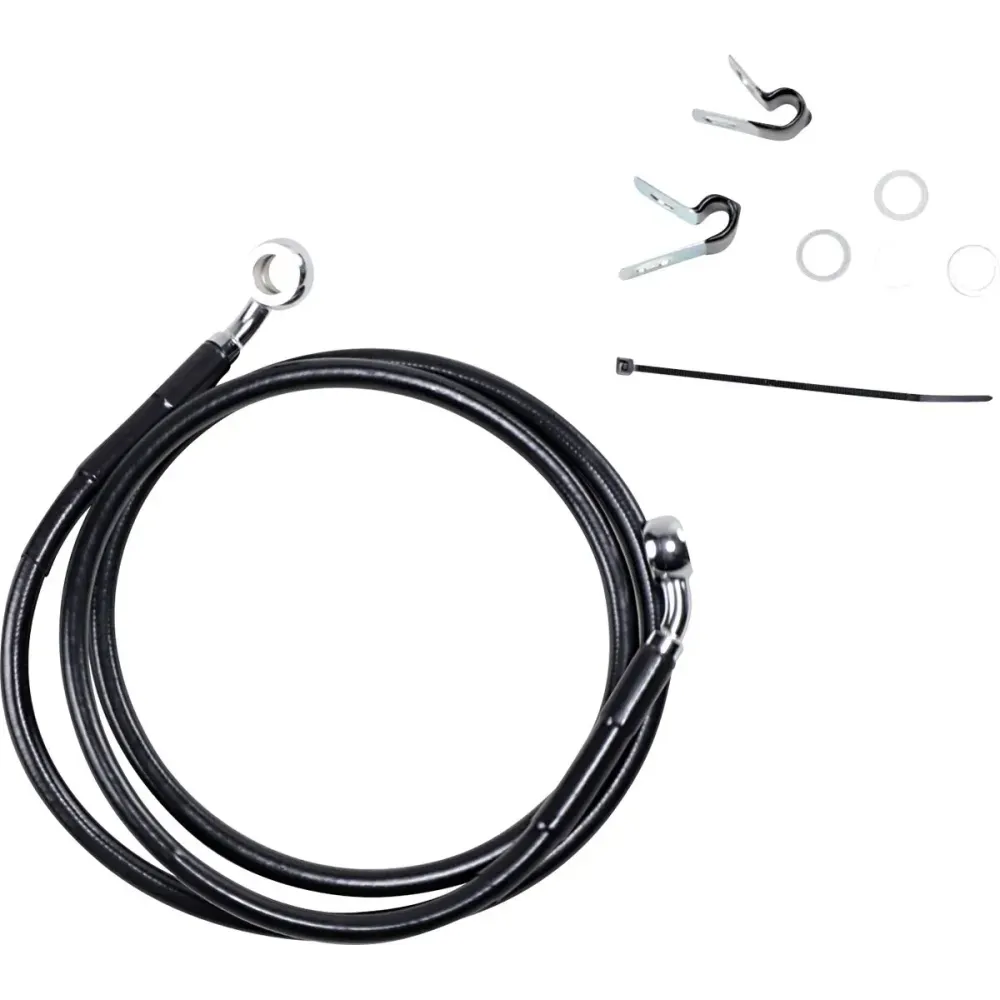 Kit de latiguillos de freno de vinilo negro de longitud extendida — Sobredimensionado +20,3 cm (8"), 126,5 cm (49-3/4")