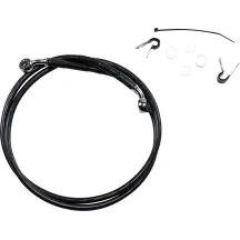 Kit de latiguillos de freno de vinilo negro de longitud extendida — 131,5 cm de longitud, sobredimensionado +25,4 cm, delantero