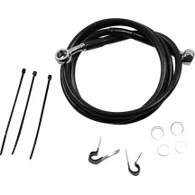 Kit de latiguillos de freno de vinilo negro de longitud extendida — 120 cm (47-1/4"), Sobredimensionado +5,1 cm (2"), Delantero