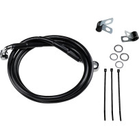 Extended Length Black Vinyl Brake Line Kit — 125 cm (49-1/4"), Oversize +10.2 cm (4"), Front