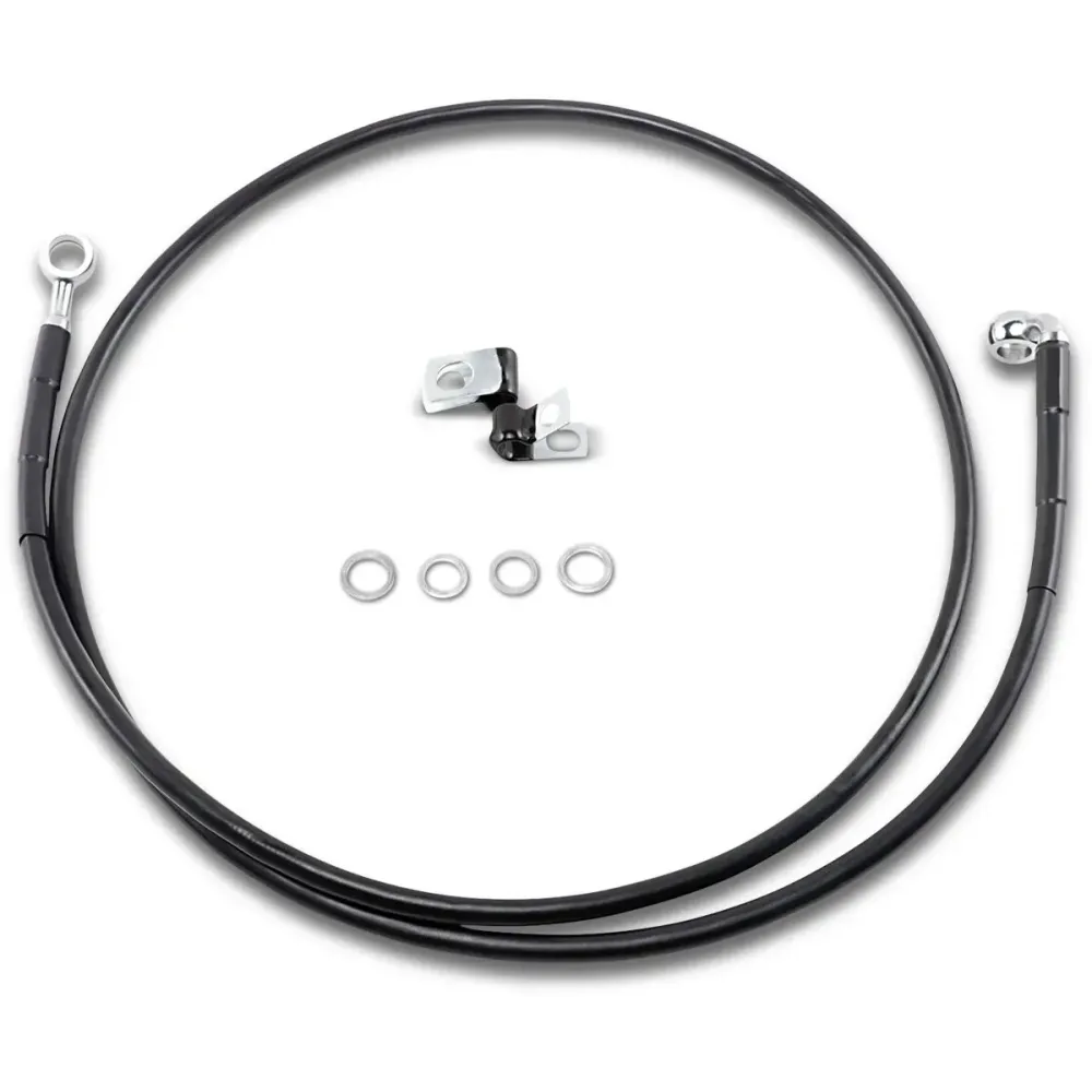 Kit de línea de freno de vinilo negro de longitud extendida — 140.5 cm (55-1/4"), Sobredimensionado +25.4 cm (10"), Delantera