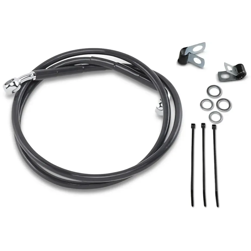 Kit de latiguillos de freno de vinilo negro de longitud extendida — 112 cm (44"), Sobredimensionado +5.1 cm (2")