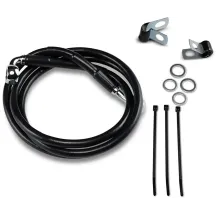 Kit de latiguillos de freno de vinilo negro de longitud extendida — 117 cm (46"), Sobredimensionado +10.2 cm (4"), Delantero