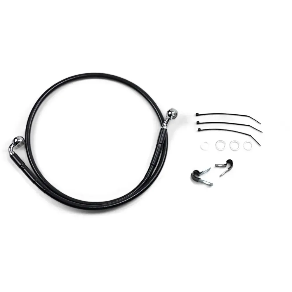 Kit de latiguillos de freno de acero inoxidable — 98.5 cm, Negro