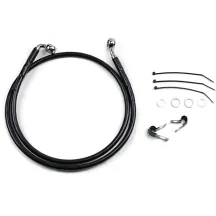Kit de líneas de freno de vinilo negro de longitud extendida — 109 cm (42-7/8 pulg.), sobredimensionado +4 pulg., montaje delant