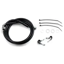 Kit de latiguillos de freno de vinilo negro de longitud extendida — 114 cm (44-7/8"), sobredimensionado +15,2 cm (6")