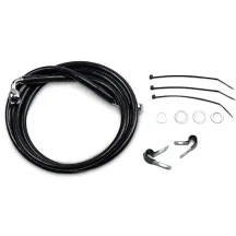 Kit de latiguillos de freno de vinilo negro de longitud extendida — 124 cm (48-7/8"), sobredimensionado +25.4 cm (10")