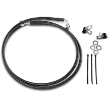 Kit de línea de freno de vinilo negro de longitud extendida — Sobredimensionado +25.4 cm (10"), 144.5 cm (56-7/8"), Negro, Delan