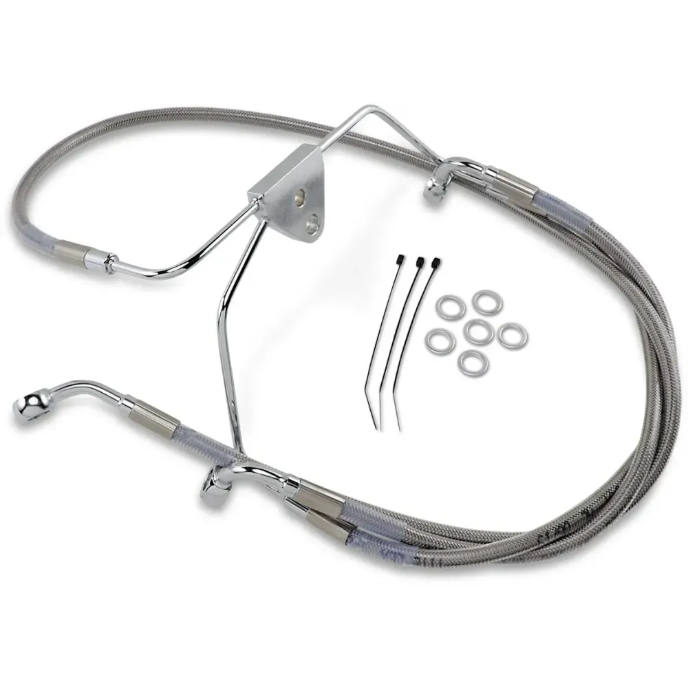 Kit de líneas de freno de acero inoxidable de longitud extendida — Sobredimensionado +20.3 cm (8"), 40.5 cm (16"), 88.5 cm (34-7
