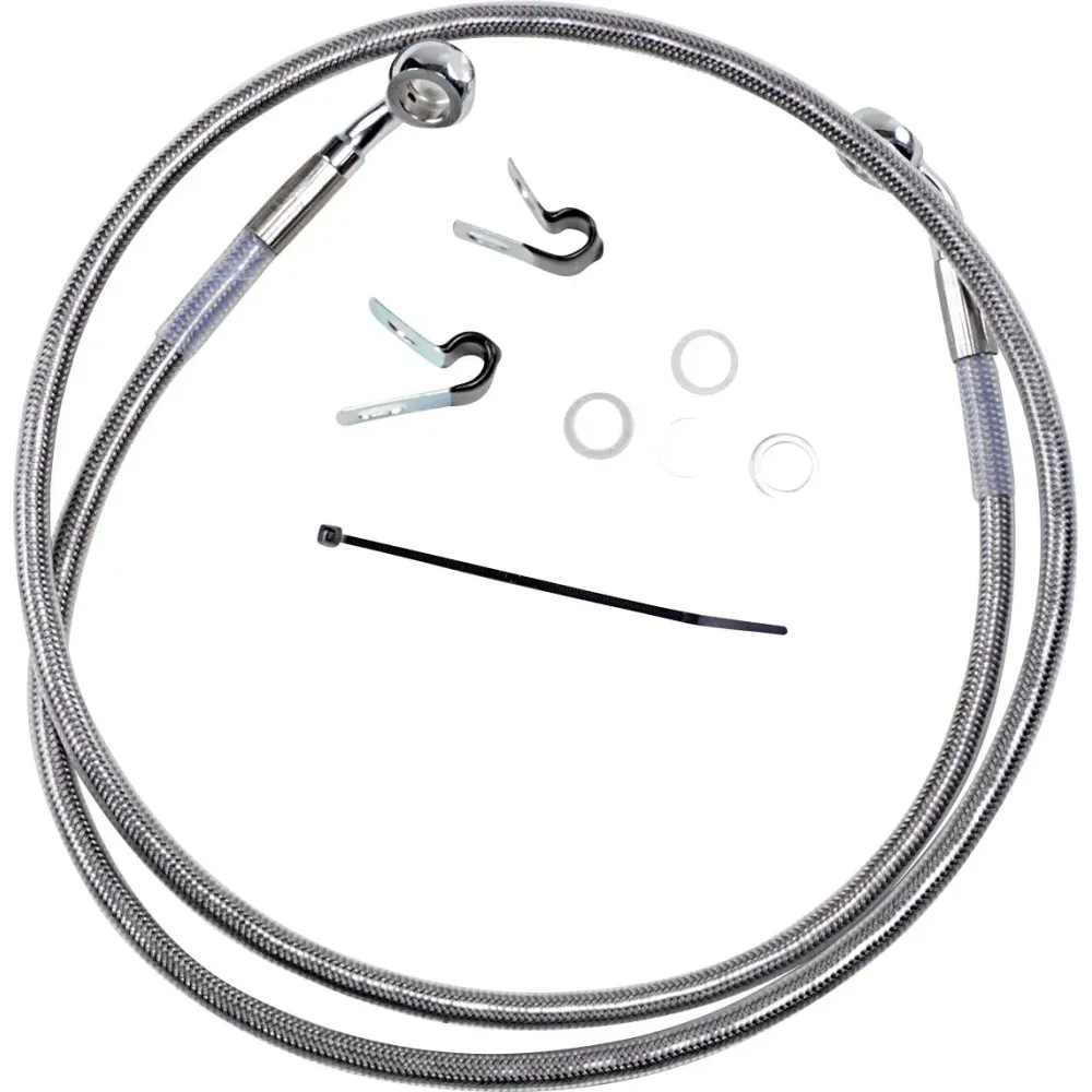 Kit de latiguillos de freno de acero inoxidable de longitud extendida — 116 cm (45-3/4\"), Sobredimensionado +10.2 cm (4\"), Del