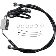 Kit de latiguillos de freno de vinilo negro de longitud extendida — Sobredimensionado +5,1 cm (2"), 51,5 cm, 63,5 cm, con ABS, n