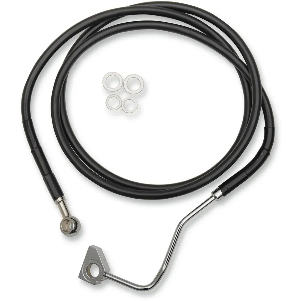 Kit de latiguillos de freno de acero inoxidable — 164 cm (64-1/2"), con ABS, negro