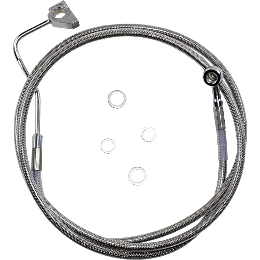 Kit de latiguillos de freno de acero inoxidable de longitud extendida — 174 cm (68-1/2"), sobredimensionado +10.2 cm (4"), con A