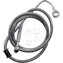 Línea de freno de acero inoxidable de longitud extendida — 111 cm (43-3/4\"), Sobredimensionado +20,3 cm (8\"), delantero superi