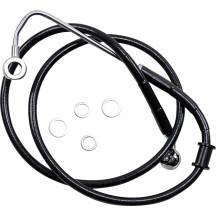 Latiguillo de freno de acero inoxidable de longitud extendida — 112 cm (44\"), sobredimensionado +25.4 cm (10\"), compatible con