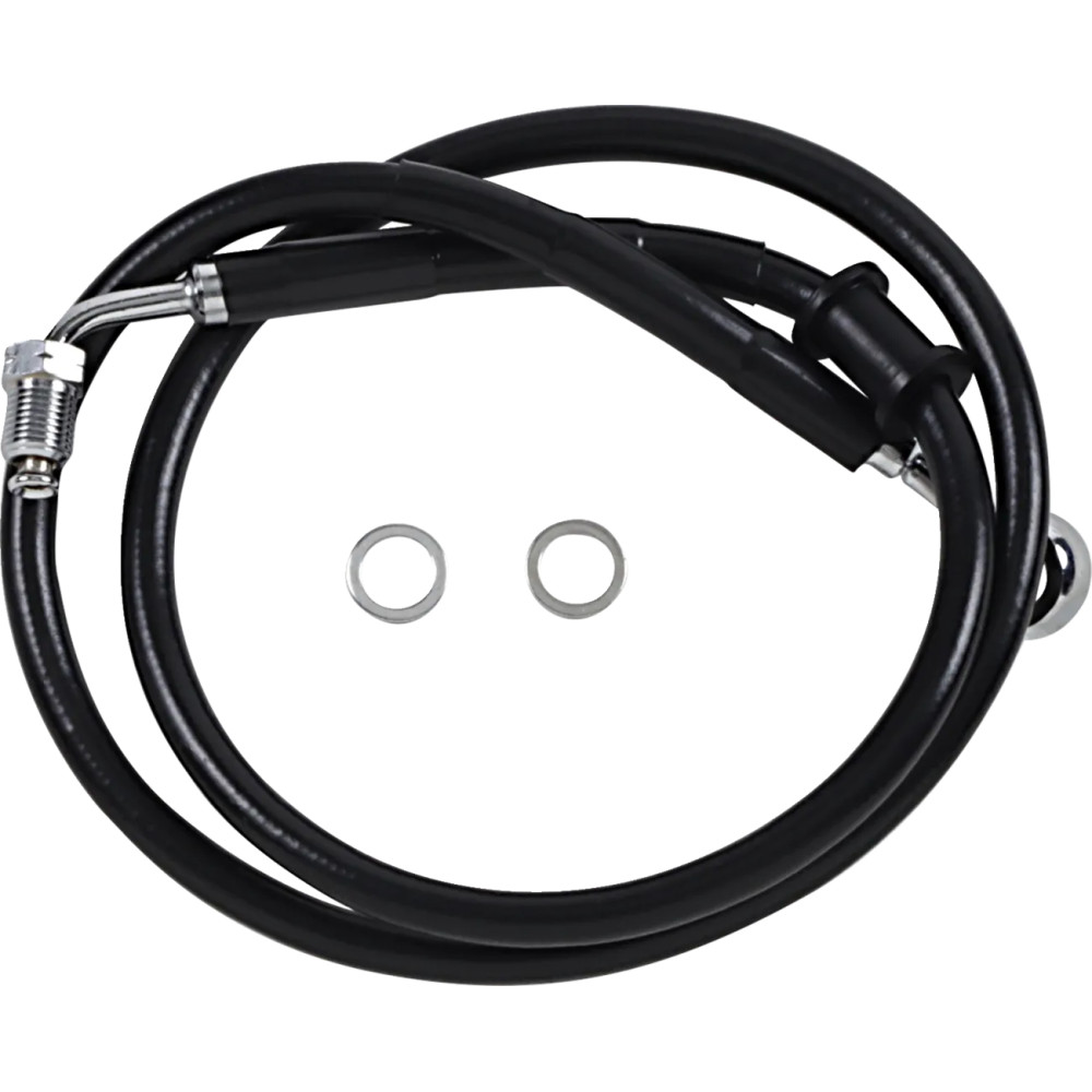Línea de freno de acero inoxidable de longitud extendida — 88.5 cm (34-3/4\"), Sobredimensionada +20.3 cm (8\"), con ABS, Delant