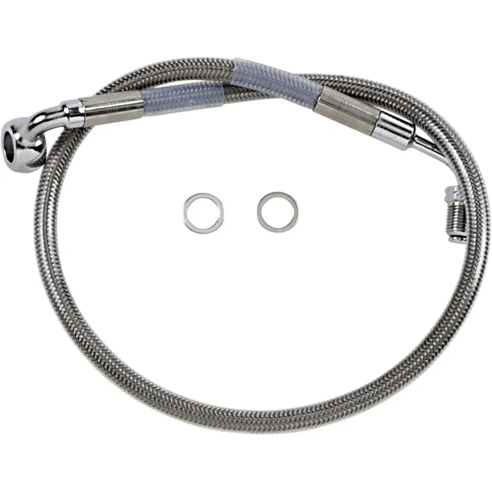Kit de línea de freno de acero inoxidable — 54,5 cm (21-1/2") , con ABS, delantero superior, plateado barnizado transparente