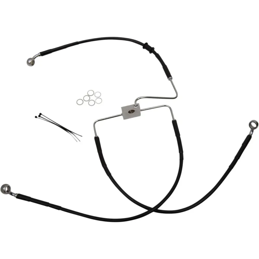 Kit de líneas de freno de acero inoxidable — 29" (73,5 cm), sin ABS, negro vinilado