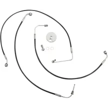 Kit de latiguillos trenzados de freno negros — 30,5–35,5 cm (12"–14"), delantero, con ABS